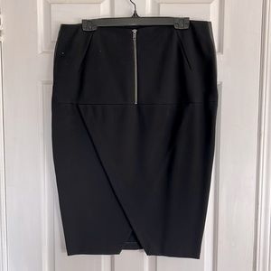Danier black leather detail skirt size 12